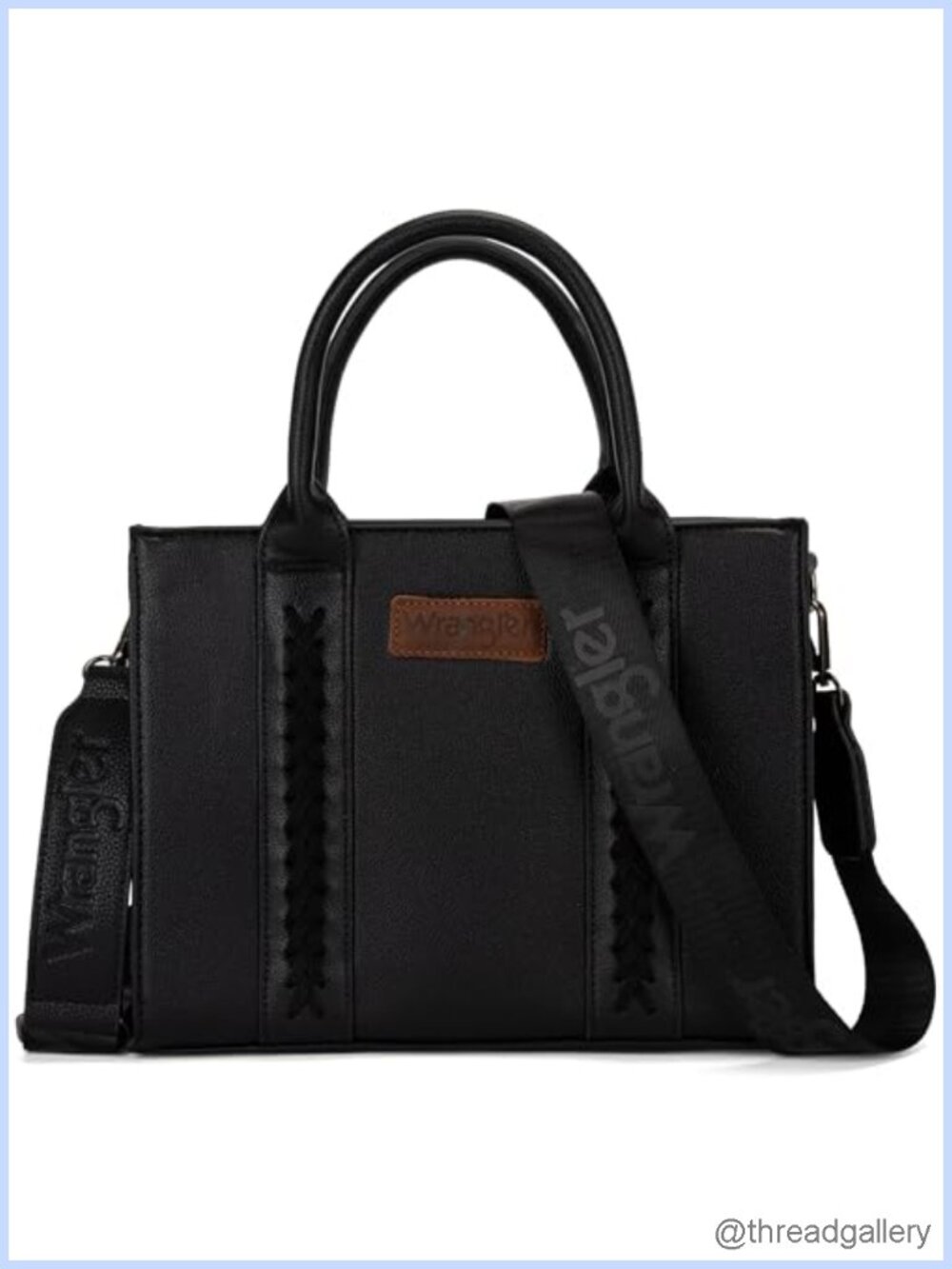 Wrangler Whipstitch Satchel Tote Bag Adjustable Crossbody Strap